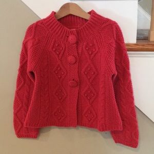 Mini Boden Girls Holiday Cable Knit Cardigan